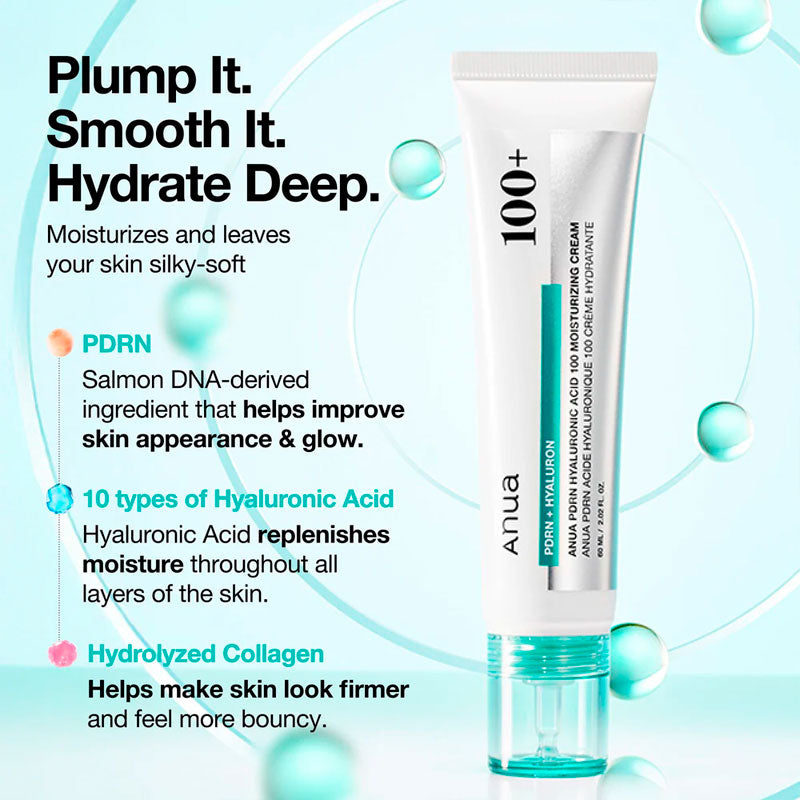 Anua PDRN Cream - 10-Layer Hyaluronic Acid Hydrating Korean Cream 60ml