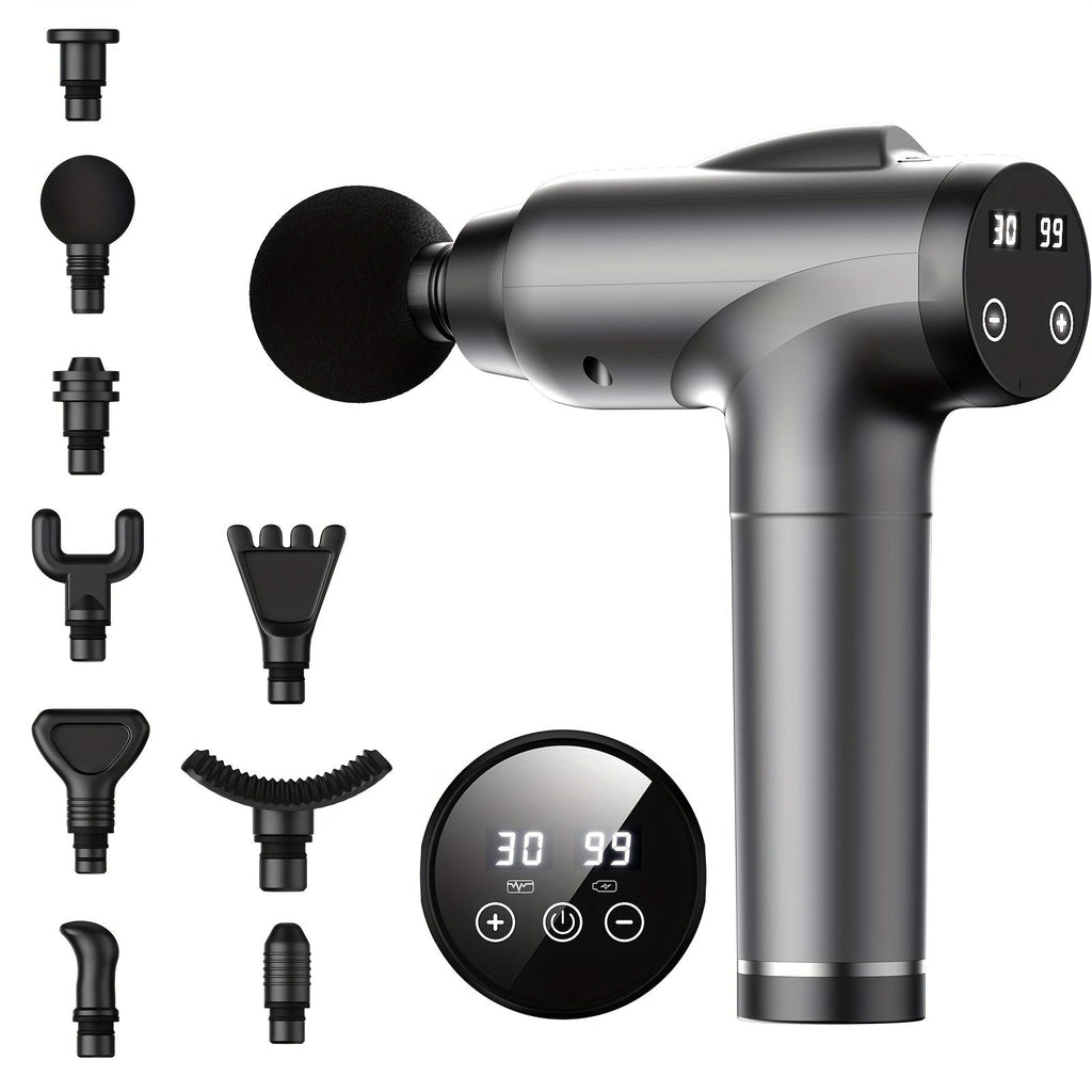 Deep Tissue Massage Gun - 30 Speed Percussion Massager 9 Heads