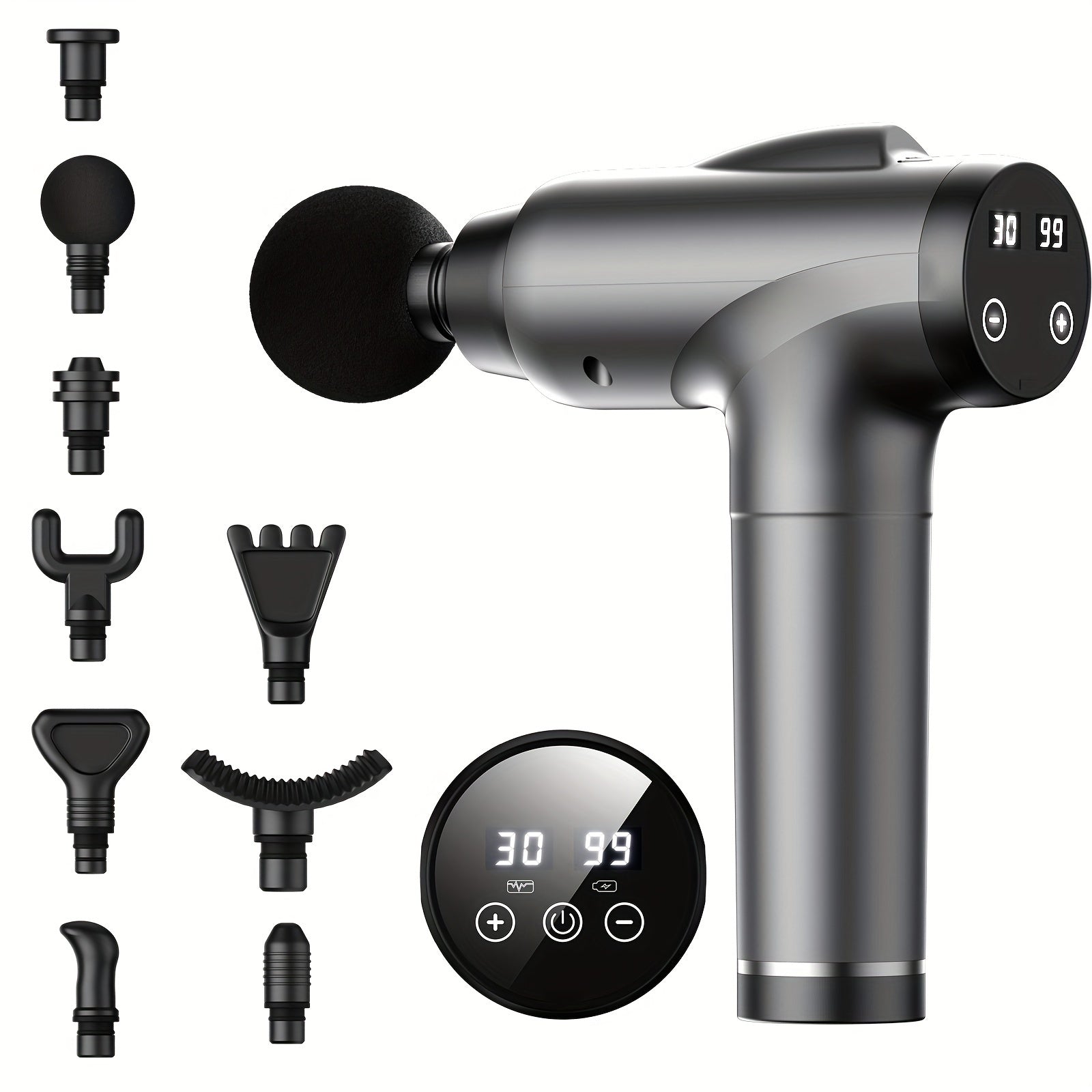 Deep Tissue Massage Gun - 30 Speed Percussion Massager 9 Heads