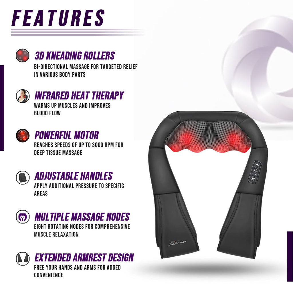 Neck and Shoulder Massager with Heat - Pain Relief Therapy