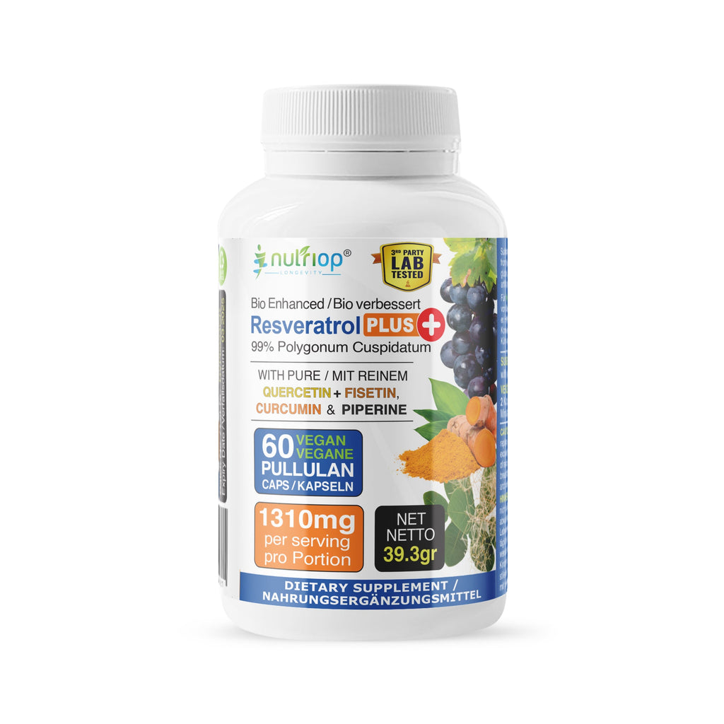 Nutriop Resveratrol Plus - Trans-Resveratrol Quercetin Fisetin 60 Caps