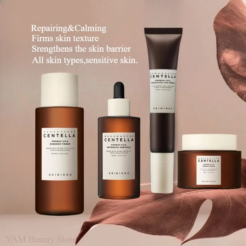 Centella asiatica skincare set Korean Probio-Cica 4-piece cleanser ampoule creams soothing routine
