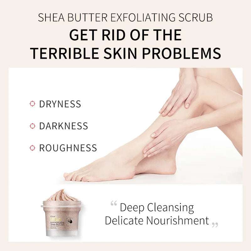 Luxurious spa treatment with shea butter exfoliating scrub natural body care routine
