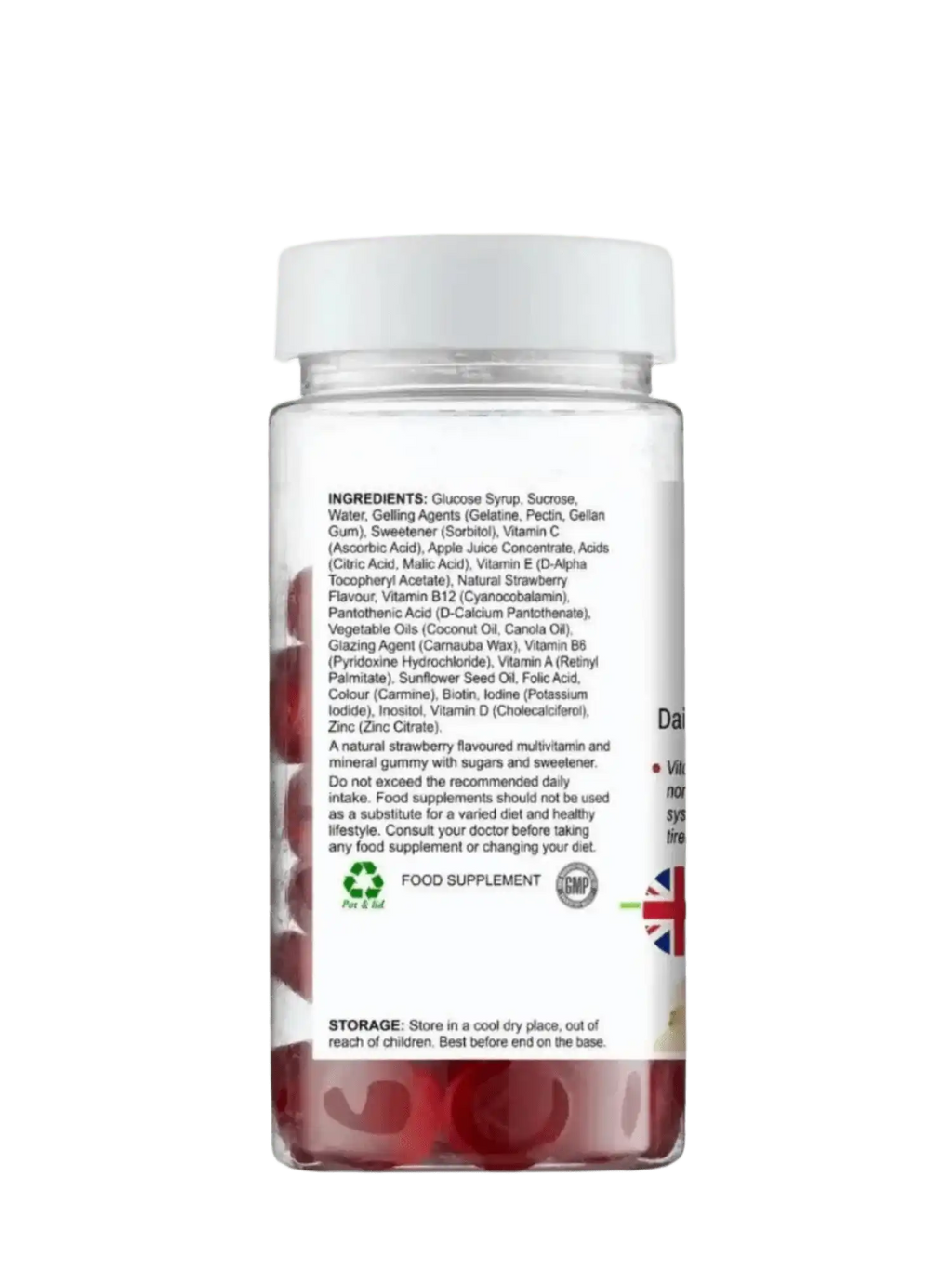 BioBodyBoost Gummies - Chewable Daily Multivitamin Strawberry 60 Count