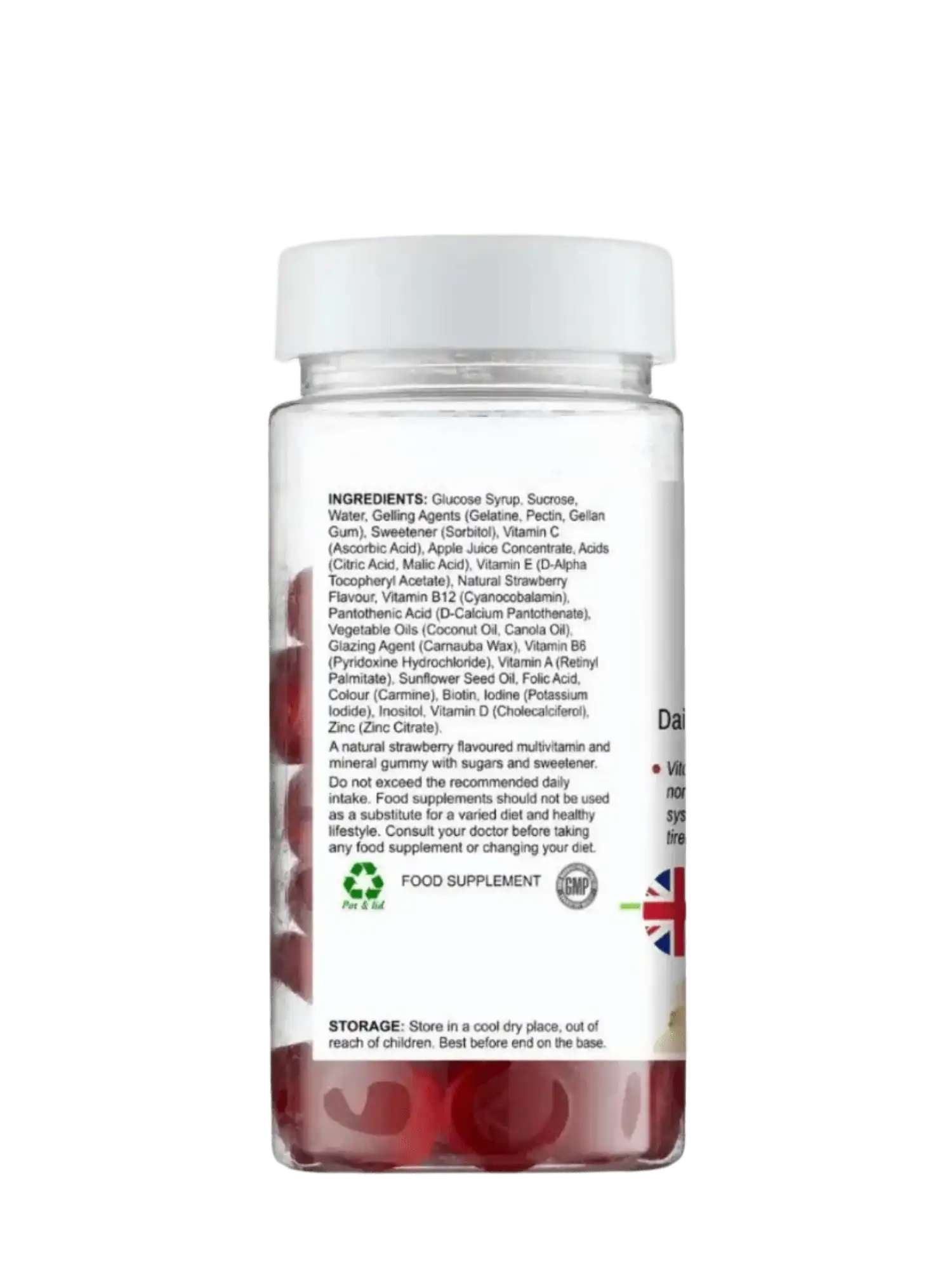 BioBodyBoost Gummies - Chewable Daily Multivitamin Strawberry 60 Count