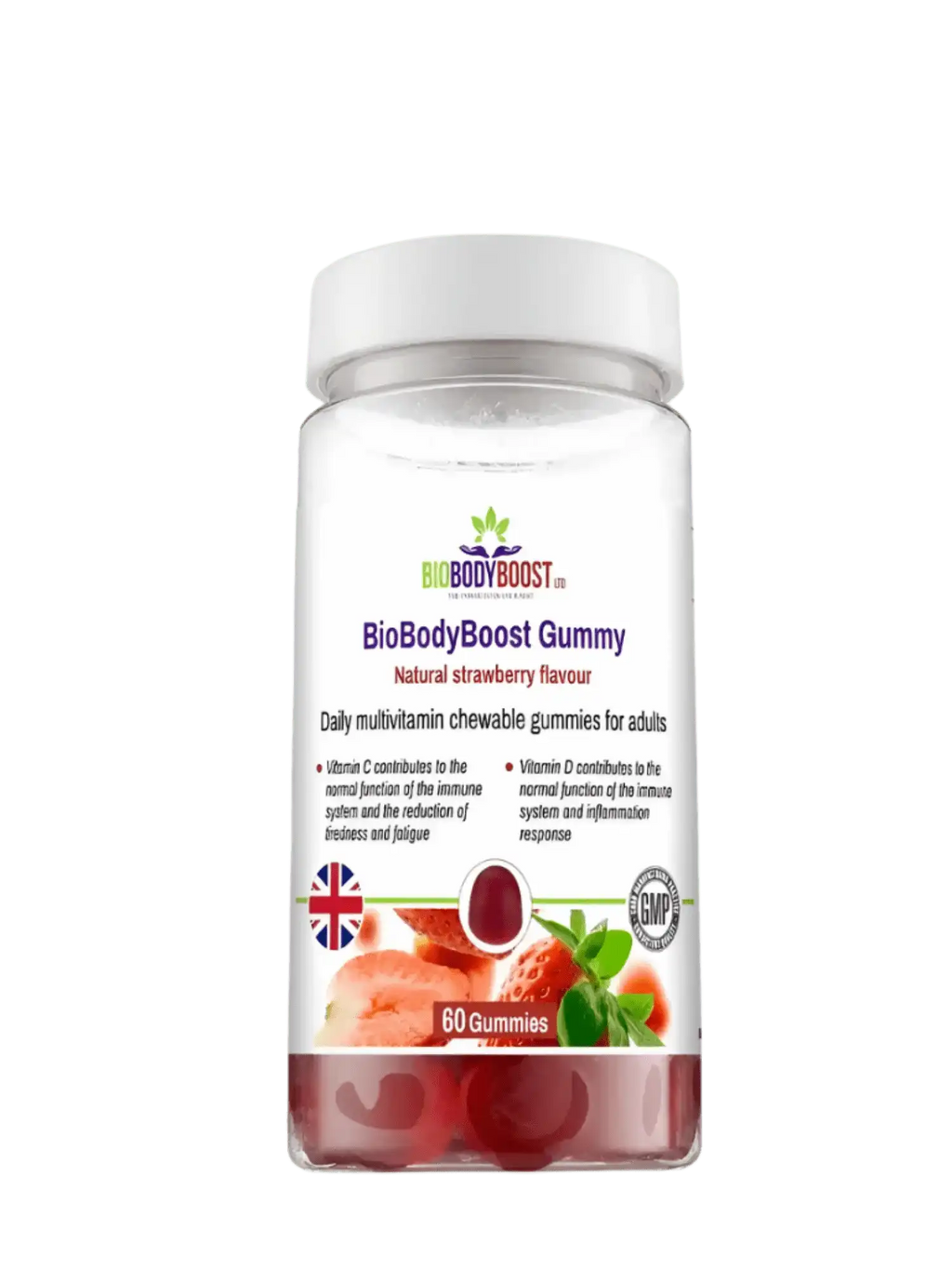 BioBodyBoost Gummies - Chewable Daily Multivitamin Strawberry 60 Count