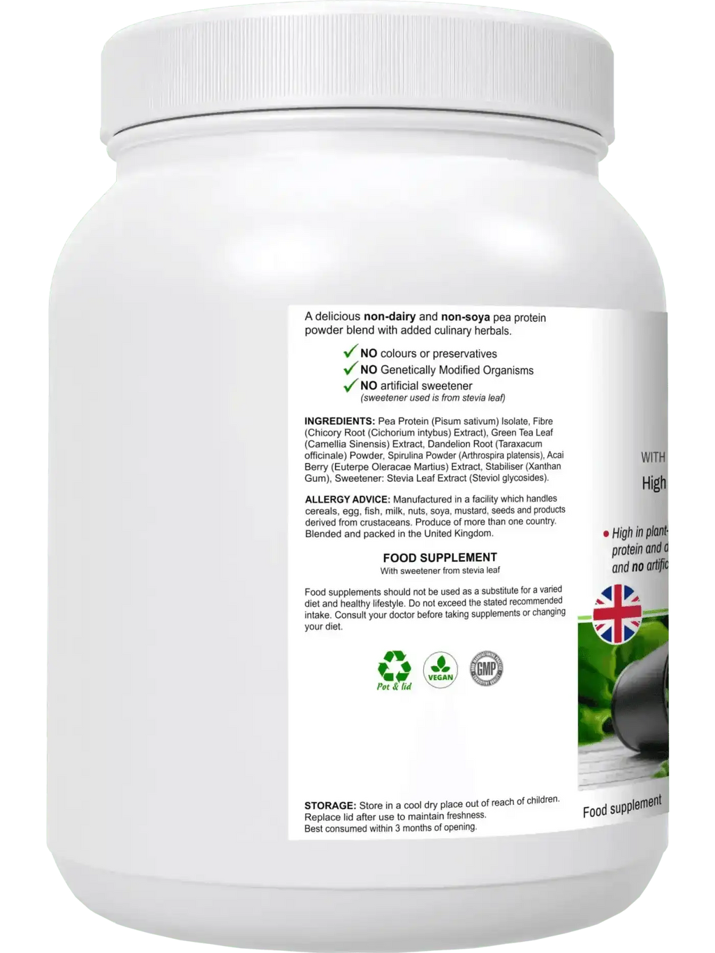 PeaPro Vegan Pea Protein - Plant-Based Protein Isolate Powder 500g