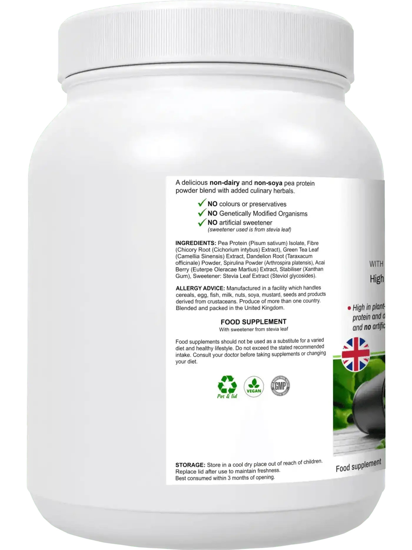 PeaPro Vegan Pea Protein - Plant-Based Protein Isolate Powder 500g