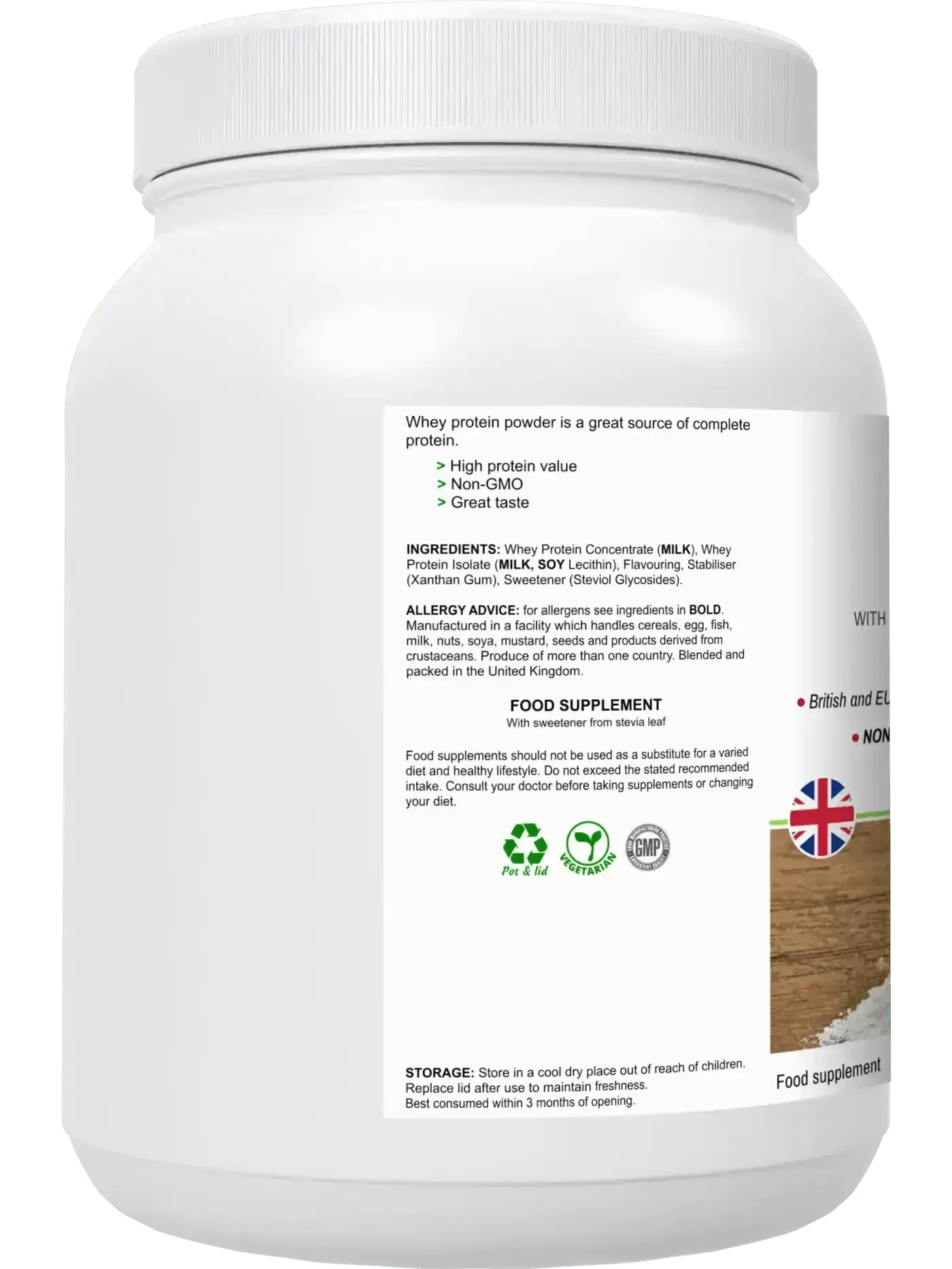 WheyPro Vanilla - Premium Whey Protein Powder EU Dairy 600g