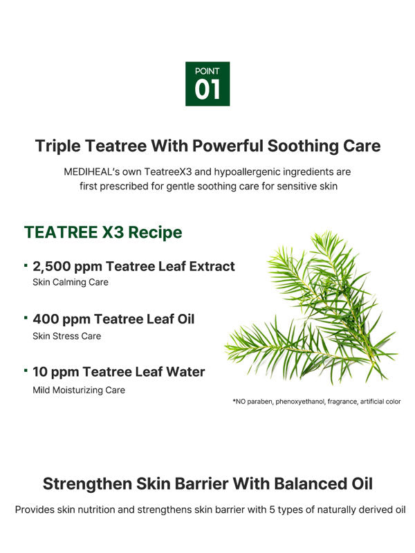 Mediheal Tea Tree Hydrogel - Soothing Moisturizer Face Body 300ml